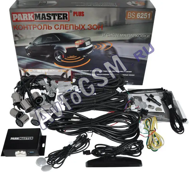 ParkMaster BS 6251-Black ParkMaster BS 6251-BlackПарктроники для переднего бампера<br>. ParkMaster Plus BS 6251 - это устройство, которое объединяет в себе парктроник для переднего бампера и систему слепых зон. Данное устройство способно не только помочь легко и быстро припарковать автомобиль, но и обезопасить от возникновения аварийных ситуаций при перестроении.<br>
